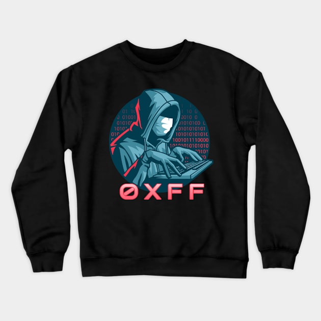 Cyber security - Hex Hacker 0xff Crewneck Sweatshirt by Cyber Club Tees